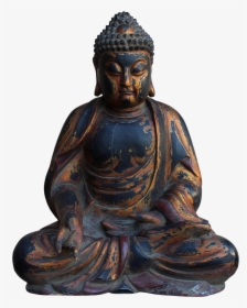 Clip Art Gold Buddha Statue - Wood Meditating Buddha Statue, HD Png Download, Free Download