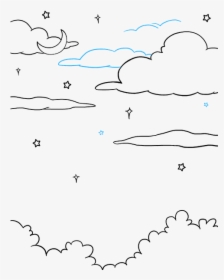 Simple Night Sky Drawing, HD Png Download, Free Download