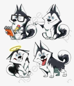 Dog Clipart Husky - Husky Cartoon Drawing, HD Png Download, Free Download