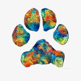 Colorful Dog Paw Print By Sharon Cummings, HD Png Download, Free Download