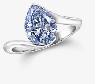 Pear Shape Blue Diamond Ring, - Engagement Pear Shaped Blue Diamond Ring, HD Png Download, Free Download