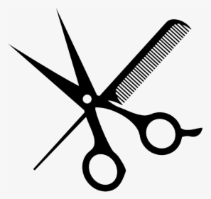 Salon Scissors Clipart - Scissor And Comb Vector, HD Png Download, Free Download