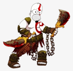 Homer Kratos At Your Service - Kratos Png, Transparent Png, Free Download
