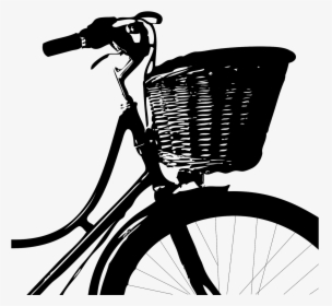 Bicycle Baskets Wicker Cycling - Vintage Bike Silhouette, HD Png Download, Free Download