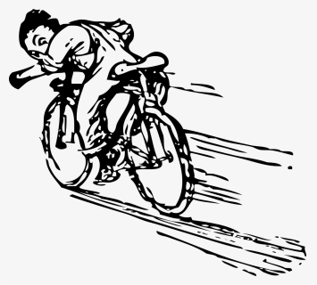 Cartoon Cyclist Svg Clip Arts - Riding A Bike Fast, HD Png Download, Free Download