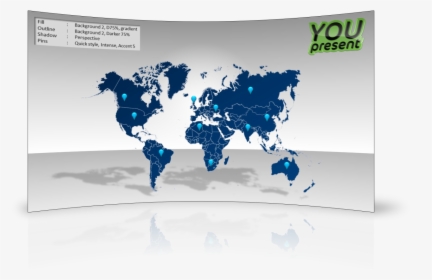 Clip Art Template For Youpresent By - World Map White Background, HD Png Download, Free Download