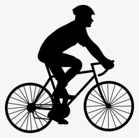 Silhouette, Wheel, Cyclist, Bike, Seated, Active, Man - Biking Clipart, HD Png Download, Free Download
