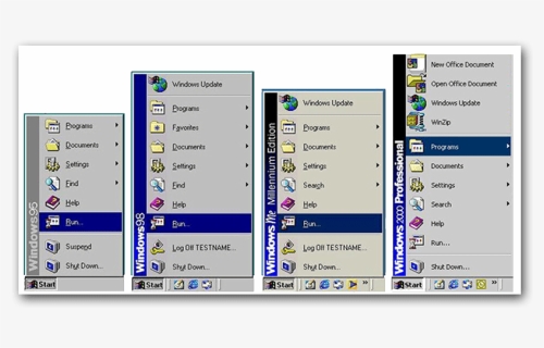 Windows 95 Taskbar Png - Windows 2000 Start Menu Programs, Transparent Png, Free Download
