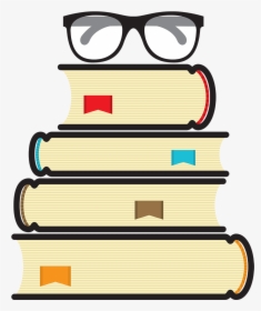 Knowledge Clipart Reference Book - Stack Of Books With Glasses Clipart, HD Png Download, Free Download