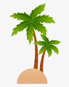 Tropical Islands Resort Cartoon Clip Art - Coconut Tree Vector Png, Transparent Png, Free Download