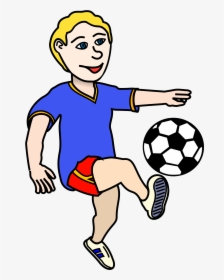 Soccer Playing Boy Coloured - Football Playing Clipart Png, Transparent Png, Free Download