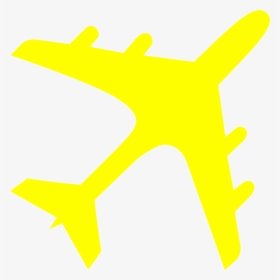 Jet Clipart Yellow - Airplane Silhouette, HD Png Download, Free Download