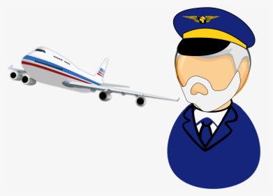 Airplane Clip Airliner - Airplane Pilot Clip Art, HD Png Download, Free Download