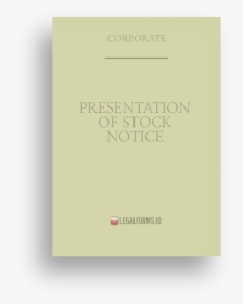 Presentation Of Stock Notice - Paper, HD Png Download, Free Download