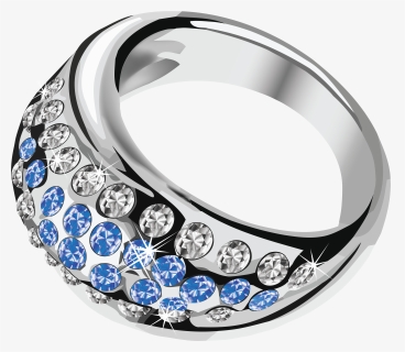 Silver Ring With Blue Diamond Png Image - Chandi Jewellery Png, Transparent Png, Free Download