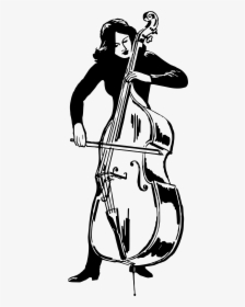 Double Bass Clip Arts - Playing Double Bass Clipart, HD Png Download, Free Download