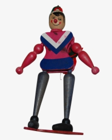 Vintage Jumping Jack Skier Pull String Puppet - Cartoon, HD Png Download, Free Download