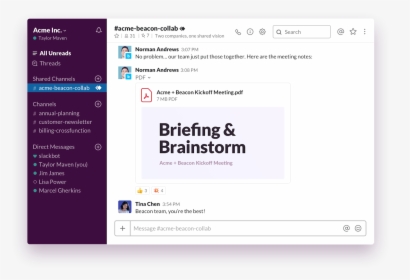 Slack Frontier Collab - Slack Shared Channel Example, HD Png Download, Free Download
