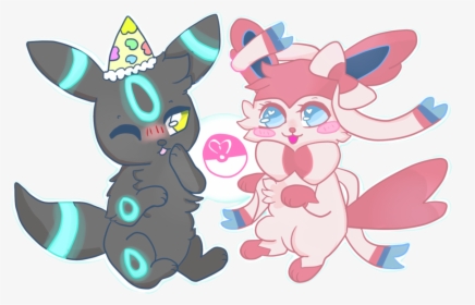 Transparent Blushing Png - Sylveon And Shiny Umbreon Love, Png Download, Free Download