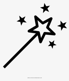 Magic Wand Coloring Page - 4 Star Logo Png, Transparent Png, Free Download
