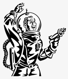Vector Illustration Of Science Fiction Space Astronaut - Science Fiction Clip Art, HD Png Download, Free Download