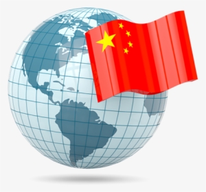 Globe With Flag - China Flag Globe, HD Png Download, Free Download