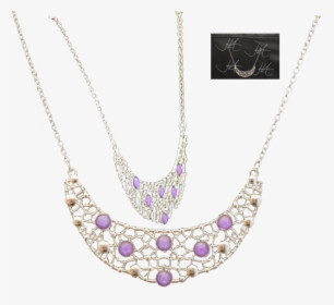 Purple Gem Silver Necklace - Necklace, HD Png Download, Free Download
