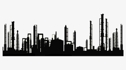 Refinery Pipe Oil Silhouette Factory Free Transparent - Oil Refinery Silhouette Png, Png Download, Free Download