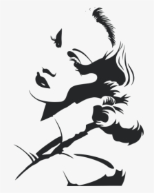 Hollywood Stencil Silhouette Drawing Portrait - Marlene Dietrich Art Black White, HD Png Download, Free Download