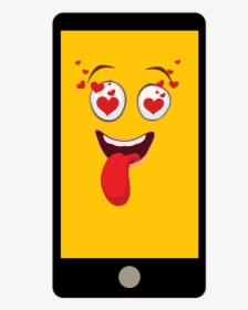 Smartphone, Tablet, Emoji, Yellow, Funny, Joy, Emoticon - Cute Emoji Face Download, HD Png Download, Free Download