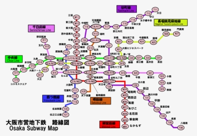 Osaka Subway Map Jp - Illustration, HD Png Download, Free Download