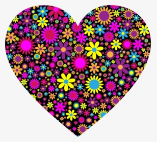 Purple,heart,magenta - Background With Flower Colorful, HD Png Download, Free Download