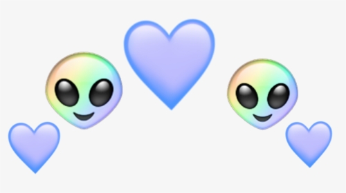 #alien #heart #emoji #rainbow #blue #aesthetic #pastelcolors - Emojis Alien Blue Png, Transparent Png, Free Download