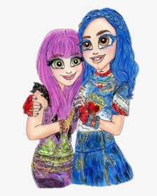 #nadadeperfectas #descendants #mal #evie #disneychannel - Mal And Evie Drawings, HD Png Download, Free Download