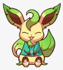 #leafeon #pokemon #green #kawaii #planta - Cute Eevee Evolution Names, HD Png Download, Free Download