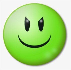 Emoticon, Evil, Smile, Bad, Happy, Crazy, Foolish - Love Emoji Warna Hijau, HD Png Download, Free Download