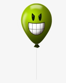 Balloon, Emoticon, Evil, Green, Smile, Happy, Crazy - Smiley, HD Png Download, Free Download