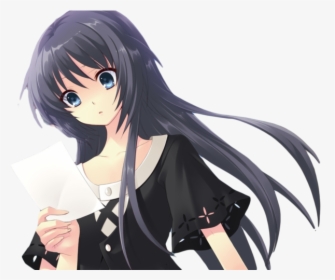 Anime Girls Png - Anime Girl With Letter, Transparent Png, Free Download