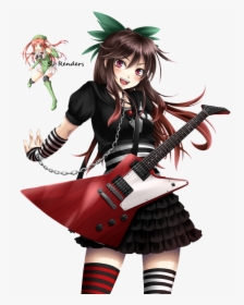 Anime Girl Guitar - Chicas Anime Con Guitarras, HD Png Download, Free Download