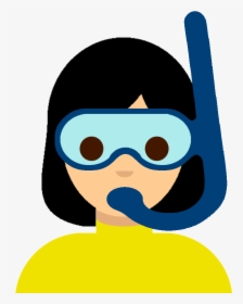 Scuba-diving Girl Emoji - Scuba Emoji, HD Png Download, Free Download