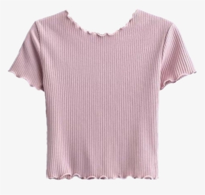 #shirt #top #pink #frills #croptop #cute #aesthetic - Ruffle Crop Top T Shirt, HD Png Download, Free Download