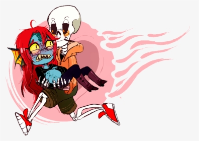 Pap & Undyne - Undyne X Papyrus Underswap, HD Png Download, Free Download