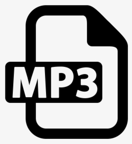An Mp3 Icon Is Represented By A Piece Of Paper That - Rar Icon Black And White, HD Png Download, Free Download