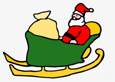 Santa In His Sleigh Easy To Draw, HD Png Download, Free Download