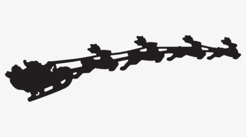 Santa And His Sleigh Svg Cut File - Silhouette, HD Png Download, Free Download
