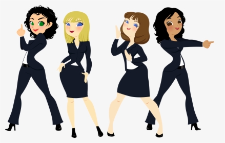 And Here They Are In Their Eye-catching "cartoon Angels - Mujeres Dibujo Png, Transparent Png, Free Download