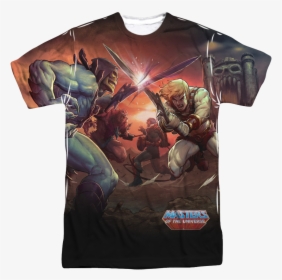 He-man And Skeletor Battle Sublimation Shirt - Skeletor, HD Png Download, Free Download