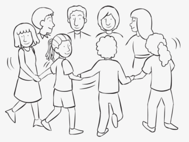 The Clock Initiative - People Holding Hands In A Circle Drawing, HD Png Download, Free Download