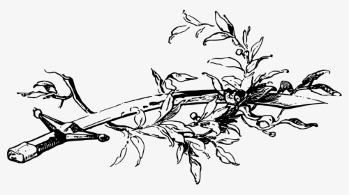 Art,monochrome Photography,monochrome - Sword And Olive Branch, HD Png Download, Free Download