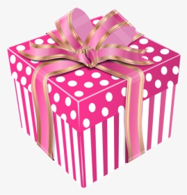 Cute Pink Gift Box Transparent Png Clip Art Image - Blue Gift Box Png, Png Download, Free Download